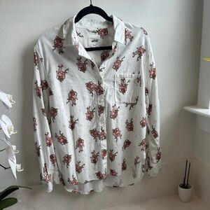 White Christmas button up grinch stole Xmas Cindy Loohoo SMALL OVERSIZED